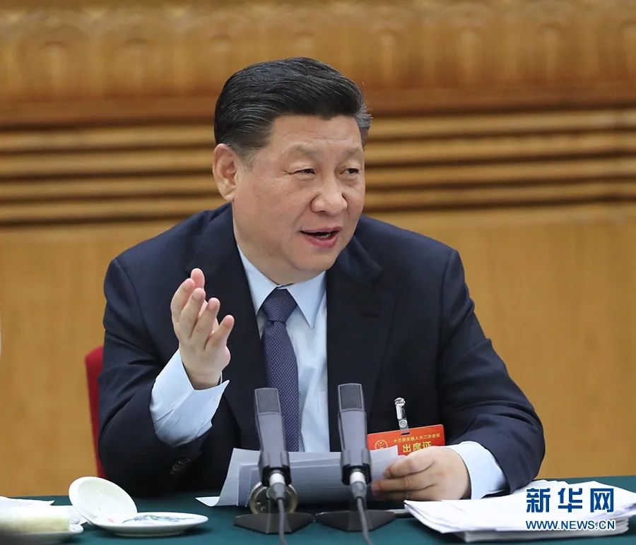 2019年3月7日，習(xí)近平參加十三屆全國(guó)人大二次會(huì)議甘肅代表團(tuán)的審議。新華社記者 鞠鵬 攝